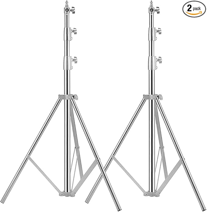 Stainless Steel Light Stand Photography, Spring Cushioned Heavy Duty Tripod by ITOTIN