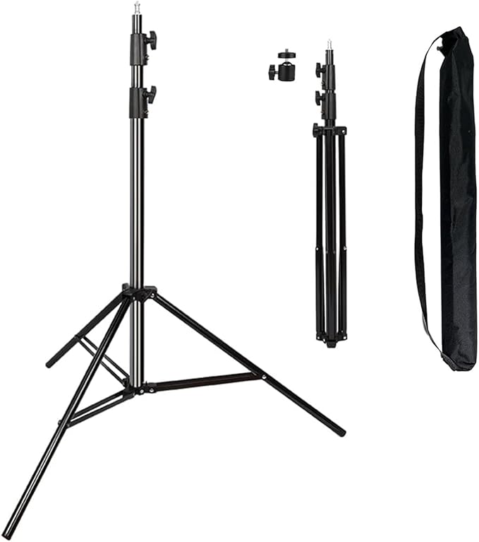 Heavy Duty Light Stand 9.5 Feet/2.8 Meters Adjustable Spring Cushioned Metal by ITOTIN