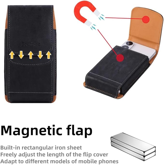 Phone Holster Pouch Case Belt Clip Loops Card Slot - Image 2