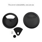 HAHIYO 2Pcs 2.4Inch/60mm Black ABS Plastic Sector-Shaped Desk Grommet Wire - Image 3
