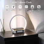 Alarm Clock, Table Lamp with Wireless Charging, Touch Bedside Lamp with 3 - Image 2