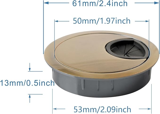 Desk Grommet for Wire Organizer, PC Computer Desk Plastic Grommet Cord - Image 6
