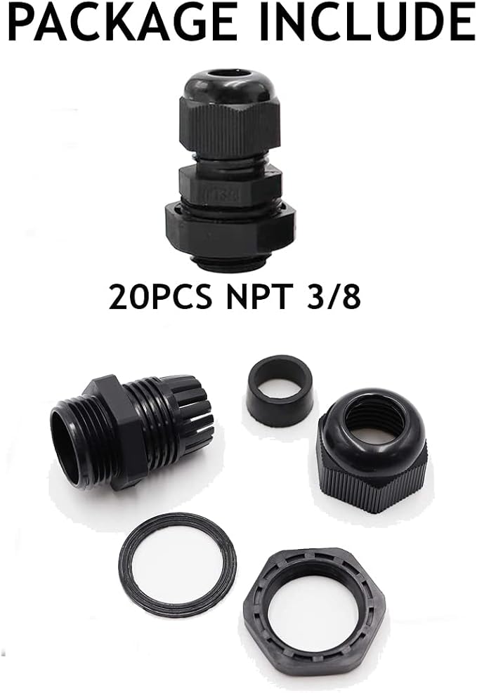 PENGLIN Cable Glands 3/8" NPT Nylon Cable Connector, Strain Relief Cord - Image 7