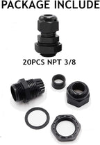 PENGLIN Cable Glands 3/8" NPT Nylon Cable Connector, Strain Relief Cord - Image 7