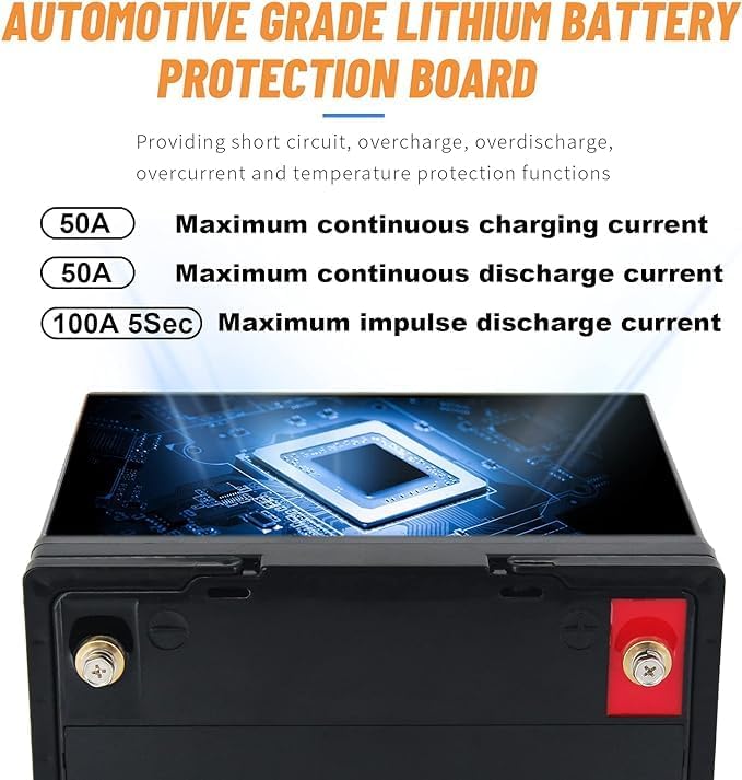 12V Lithium Battery-50Ah Lithium Phosphate Iron LiFePO4 Deep Cycle Battery - Image 4