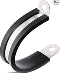 50PCS Cable Clamps 1-1/4 Inch 304 Stainless Steel Cable Clamps Rubber Coated by OURU