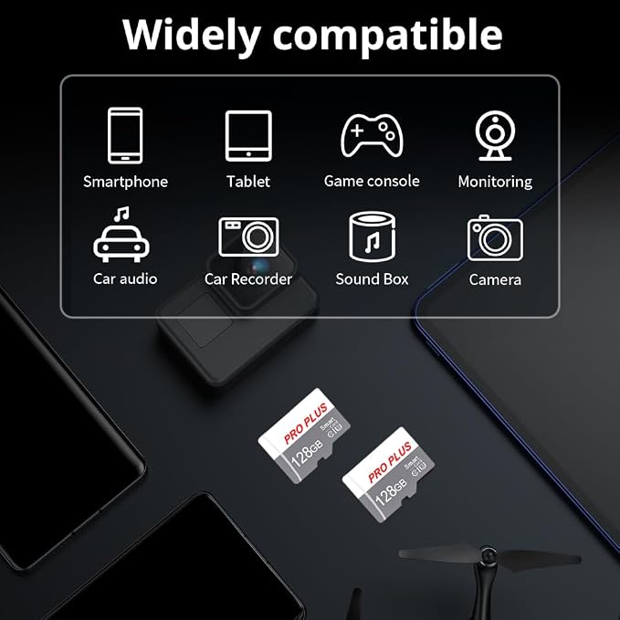 2 Pack TF Card 128GB with Adapter, High Speed Memory Card, UHS-I C10 A1 Memory - Image 2