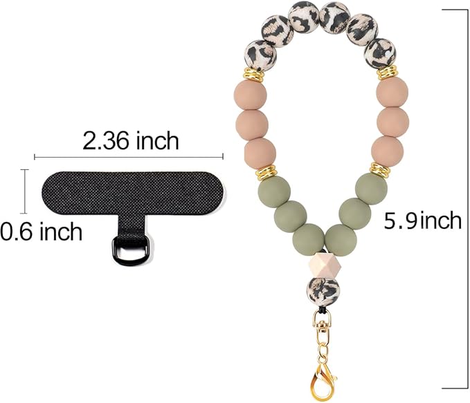 Marble Silicone Beaded Phone Wrist Strap, Cellphone Lanyard - Image 6