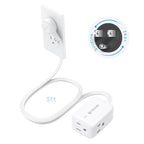 TROND 360° Rotating Flat Plug Extension Cord Surge Protector 3ft, Small Power by TRONDOfficial