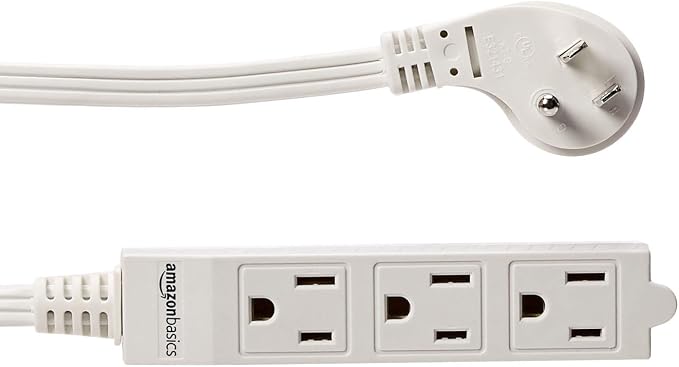 Amazon Basics Rectangular Indoor Extension Cord Power Strip, Flat Plug - Image 3