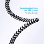UYOUNG iPhone Charger Cable 3Pack 6FT USB to Lightning Cable Nylon Braided - Image 6