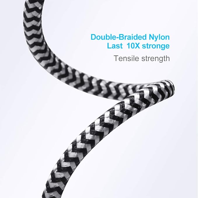 10 FT iPhone Charger Cable 3Pack Long Durable Nylon Braided USB Lightning Fast - Image 6