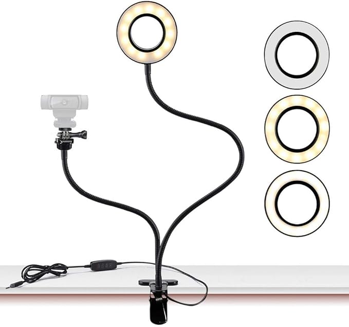 Webcam Light Stand for Live Stream, Selfie Ring Light by AcetakenMount