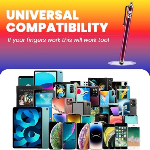 TCD 100 Pack Capacitive Universal Stylus Pens – Premium Colorful Long Metal - Image 3