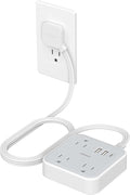 TESSAN Ultra Thin Flat Extension Cord 5 FT, Slim Power Strip by TESSAN