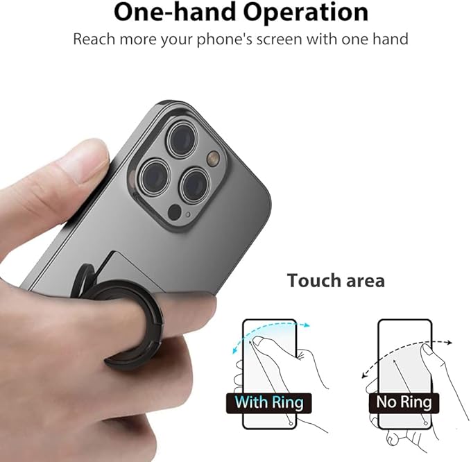 Phone Grip, Phone Ring Holder Finger Kickstand, Foldable & Adjustable Double - Image 6