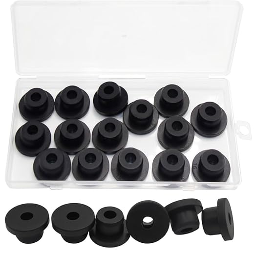 15 Pcs 5/8" Drill Hole, 1/4" ID Silicone Rubber Grommets by BOPOREAE