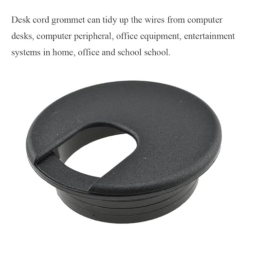 HAHIYO 2Pcs 2Inch/50mm Black ABS Plastic U-Shaped Desk Grommet Wire Grommet - Image 5