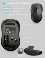 Trueque Wireless Mouse for Laptop, 2.4GHz Ergonomic Computer Mouse - Image 6