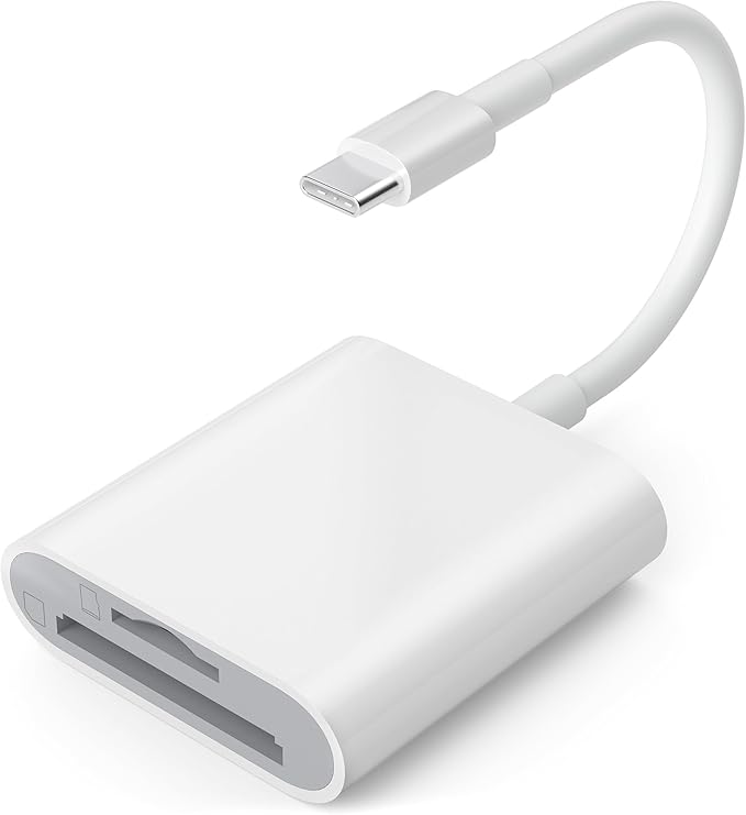 USB C SD Card Reader for iPhone 15/Mac/iPad, USB 3.0 Type C to SD/Micro SD Card by TIANSONG