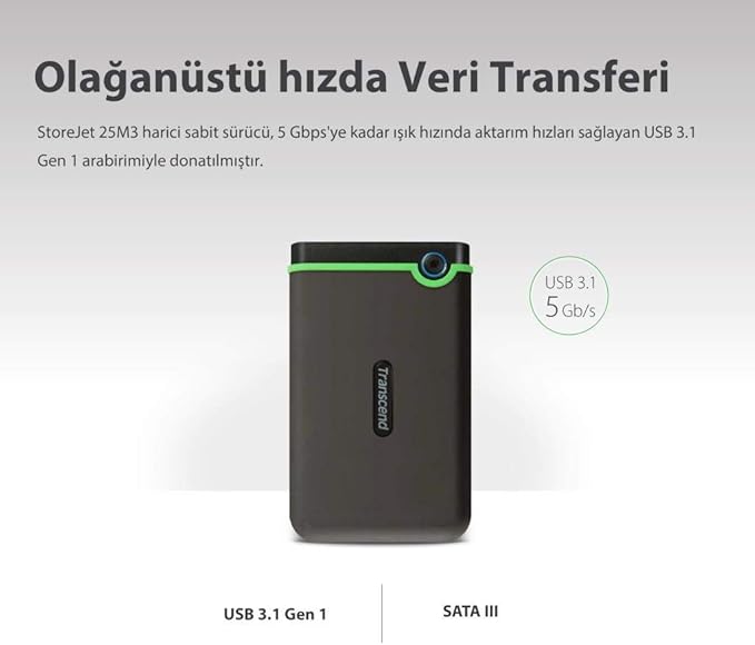 Transcend 2TB USB 3.1 Gen 1 StoreJet 25M3G SJ25M3G Rugged External Hard Drive - Image 7