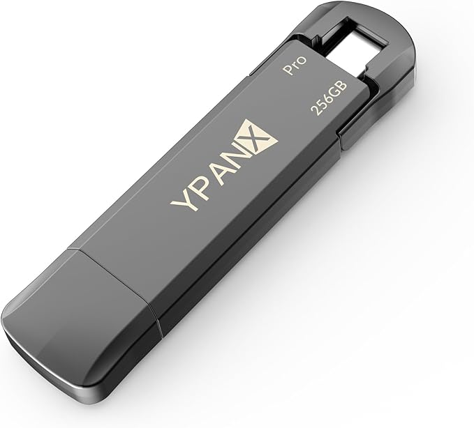 YPANX 256GB Pro Portable SSD, 1000MB/s Speed, USB 3.2 Gen 2 + Type C Dual-Port by YPANX