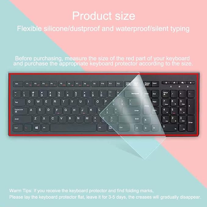 Ultra Thin Desktop PC Silicone Clear Keyboard Cover Skin Protector - Image 8