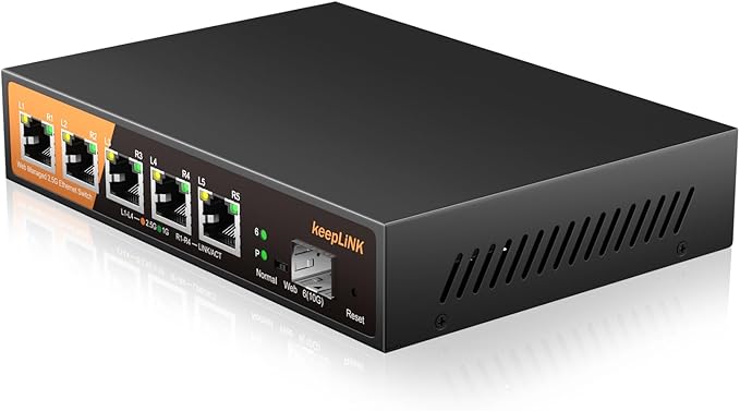 6 Port 2.5G Web Smart Managed Ethernet Switch by keepLiNKNetwork