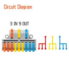 5Pcs Lever Wire Connectors, 3 in 9 Out Quick Wiring Cable Electrical Connector - Image 5