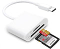 USB C SD Card Reader for iPhone 15 16, Dual Card Slots Micro SD Card Reader USB by MTIQHS