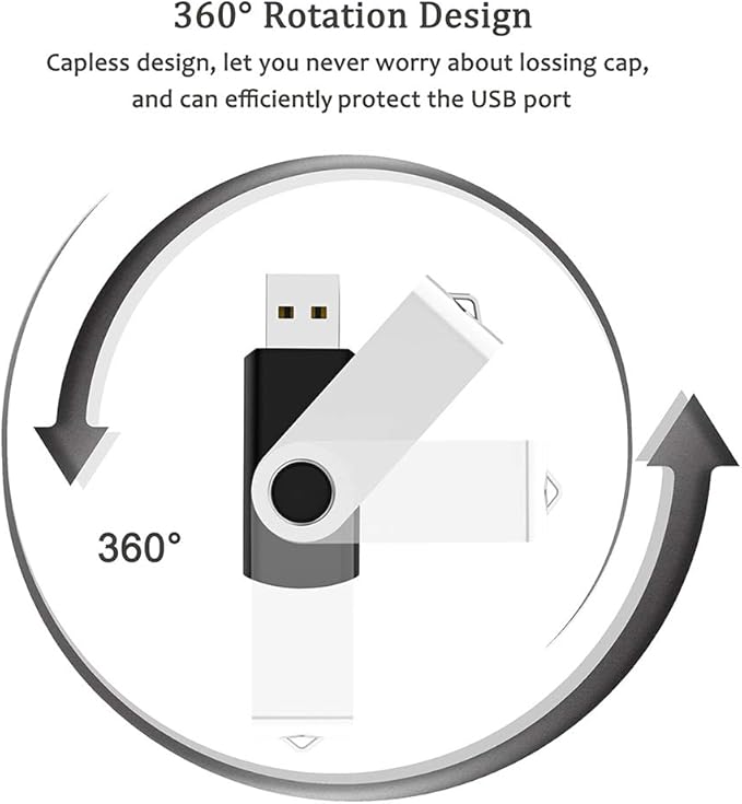 USB Flash Drive 4GB 50 Pack, Bulk USB 2.0 Flash Drives Thumb Drive Swivel - Image 3