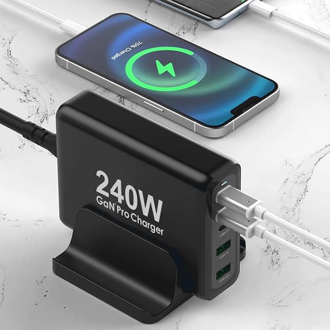 240W USB C Charger, GaN Tech 5-Ports PD 100W PPS45W QC3.0 30W Super Fast - Image 4