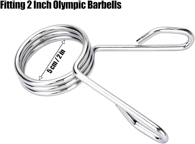 AccEncyc Spring Clip Collars 2 Inch Olympic Barbell Clamps Dumbbell Clips - Image 2