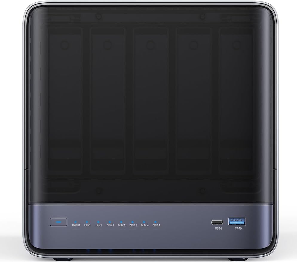 MINISFORUM N5 5-Bay Desktop NAS, AMD Ryzen 7 255, 128GB SSD, 1x 10GbE, 1x 5GbE by MINISFORUM