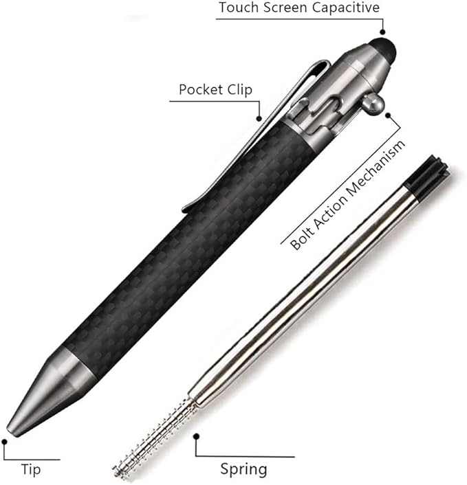Cool Hand 4.9'' Carbon Fiber Bolt Action Pen - Image 5