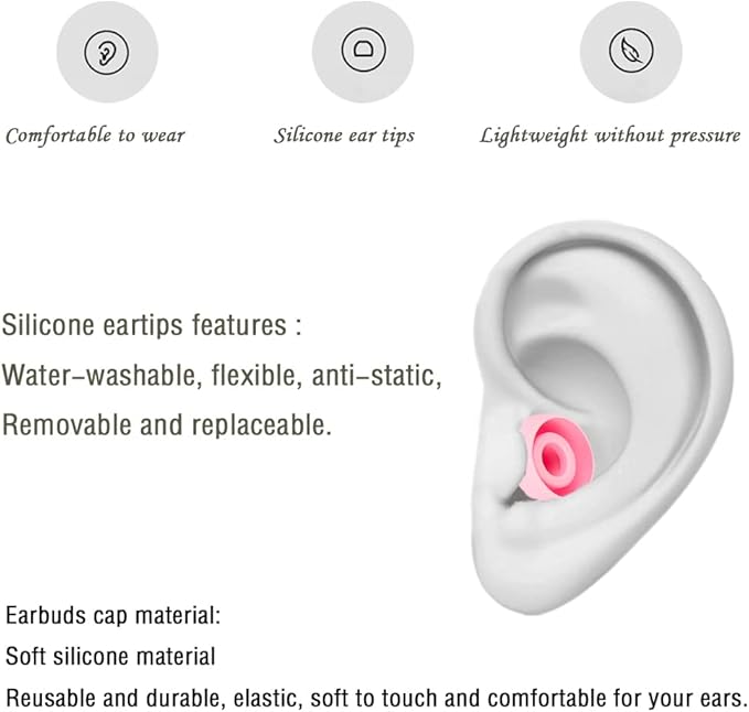 4 Pairs Silicone Earbud Tips Replacement Earbuds Cap Ear Tips Compatible - Image 5