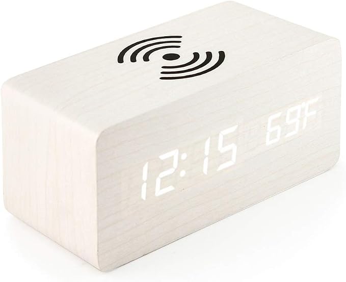 OCT17 Alarm Clock with Qi Wireless Charging Pad Compatible with iPhone Samsung - Image 5