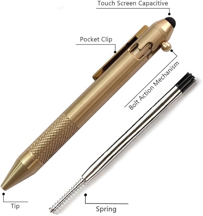 Cool Hand 4.9'' Brass Bolt Action Pen - Image 4