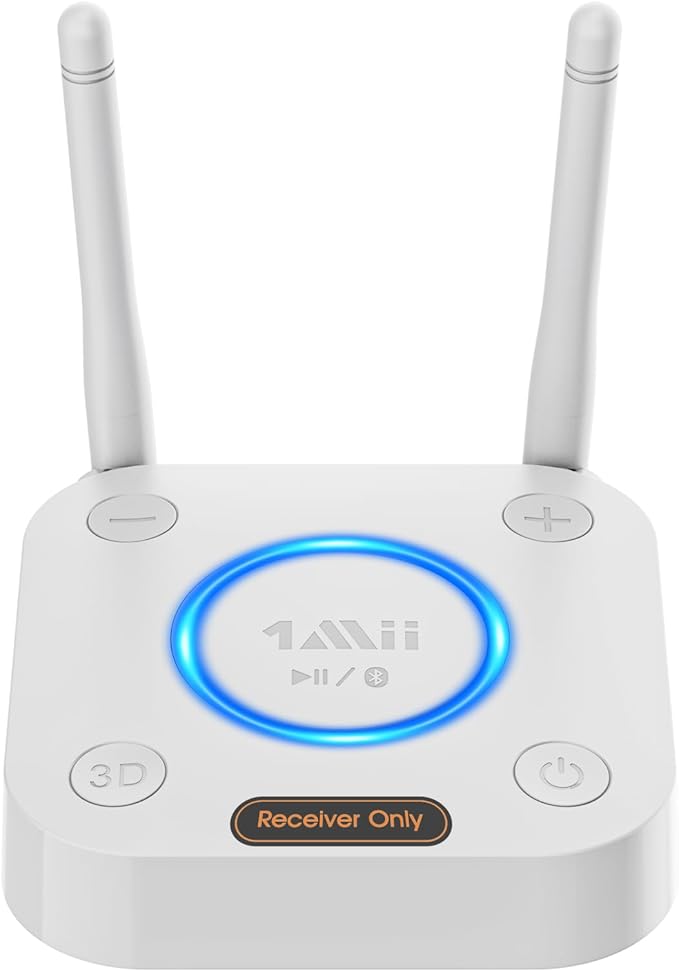 1Mii Bluetooth 5.1 Receiver, Long Range HiFi Bluetooth Audio Adapter w/ 3D by 1Mii