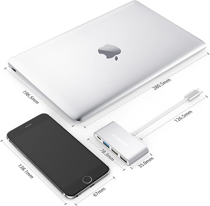 LENTION 4-in-1 USB-C Hub with Type C, USB 3.0, USB 2.0 - Image 5