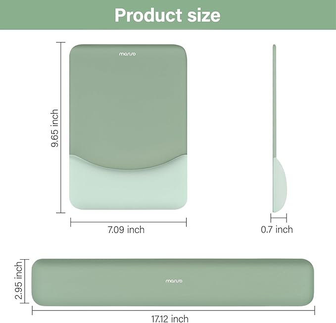 MOSISO Wrist Rest Support for Mouse Pad&Keyboard Set, Rectangular Ergonomic - Image 7
