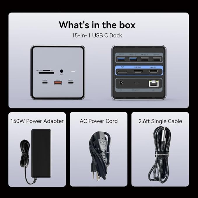 TobenONE USB C Docking Station Dual/Triple Monitors - Image 9