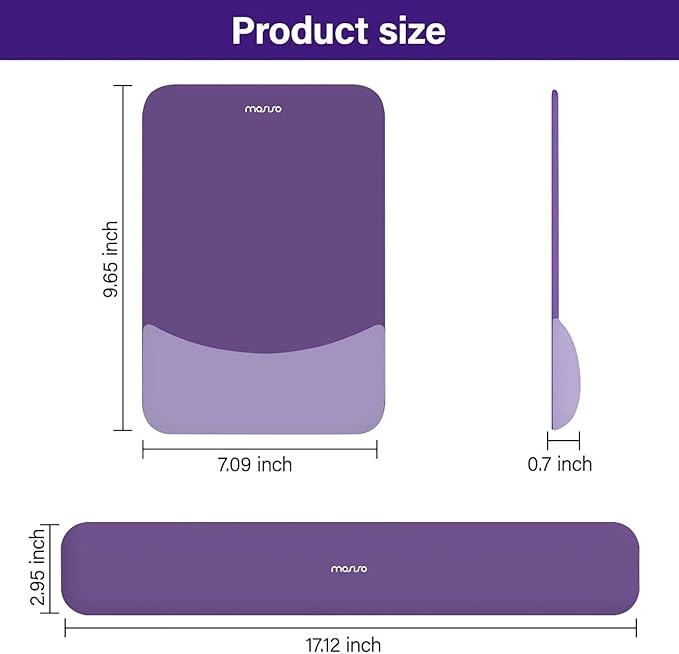 MOSISO Wrist Rest Support for Mouse Pad&Keyboard Set, Rectangular Ergonomic - Image 7