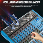 Professional Audio Mixer, 8 Channel, Input 48V Phantom Power Stereo Digital USB - Image 3