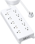 TROND Surge Protector Power Strip, Flat Plug 15ft Long Extension Cord, 10 by TRONDOfficial