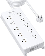 TROND Surge Protector Power Strip, Flat Plug 15ft Long Extension Cord, 10 by TRONDOfficial