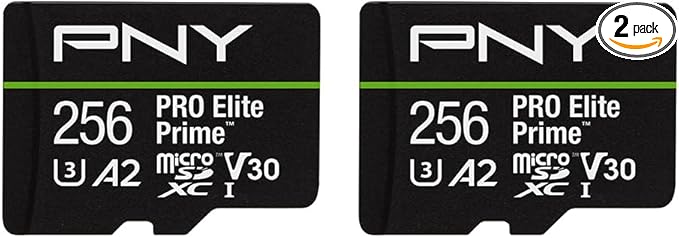 PNY 256GB PRO Elite Prime™ C10 U3 V30 A2 microSDXC Flash Memory Card – by PNY