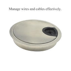 HAHIYO 1Pcs 3.15Inch/80mm Brushed Silver Zinc Alloy Desk Grommet Wire Grommet - Image 4