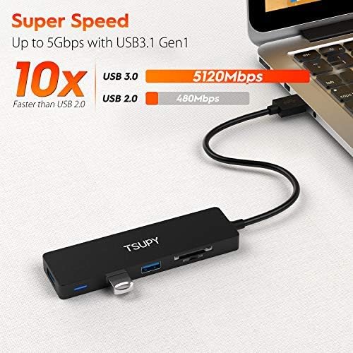 USB Hub 3.0, TSUPY 5 in 1 Multiport Adapter USB 3.0 Hub - Image 4