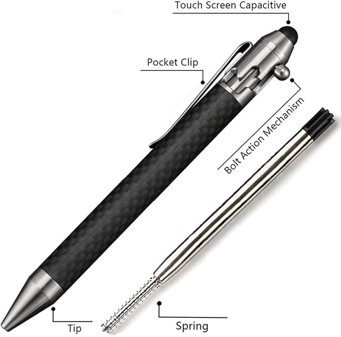Cool Hand 4.5'' Carbon Fiber Bolt Action Pen - Image 2